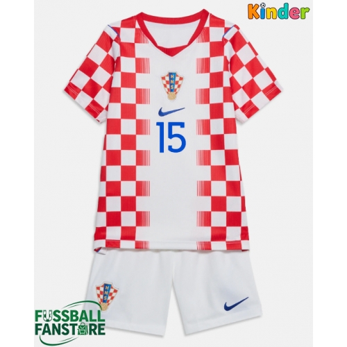 Kroatien Mario Pasalic #15 Replik Heimtrikot Kinder WM 2026 Kurzarm (+ Kurze Hosen)